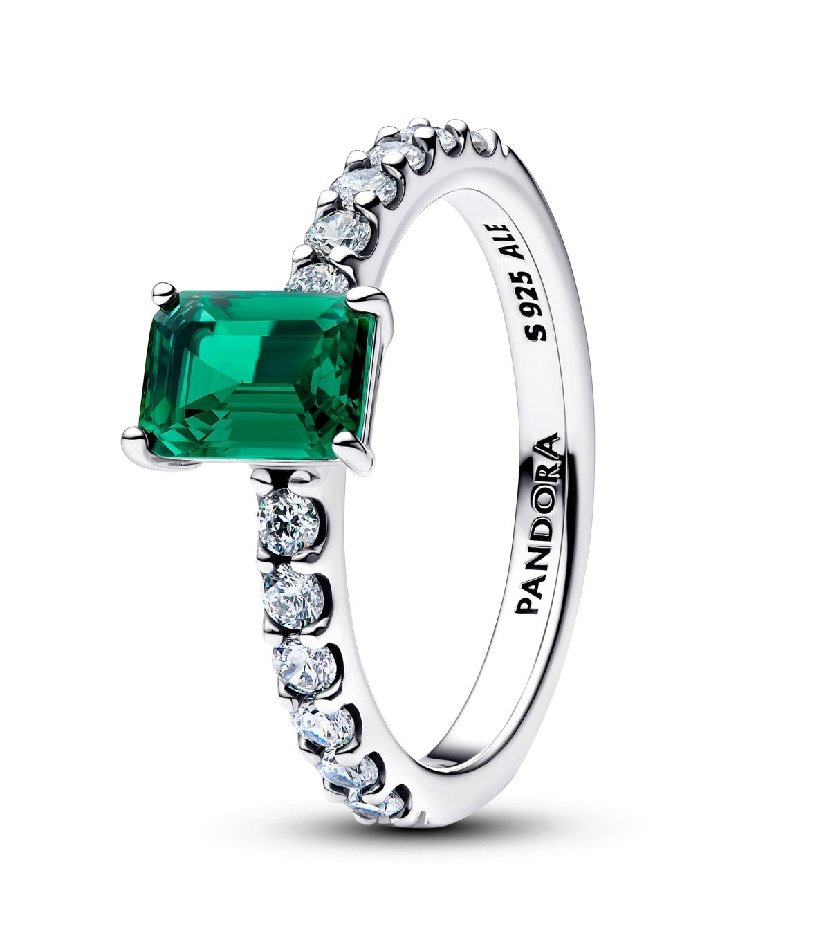 Women's Jewellery PANDORA JEWELRY Mod. RECTANGULAR SPARKLING GREEN HALO RING