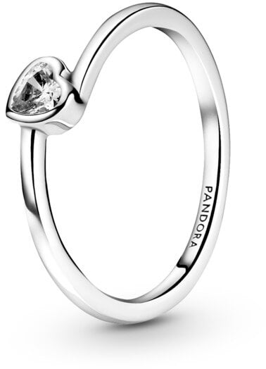 Women's Jewellery PANDORA Mod. CLEAR TILTED HEART SOLITAIRE RING