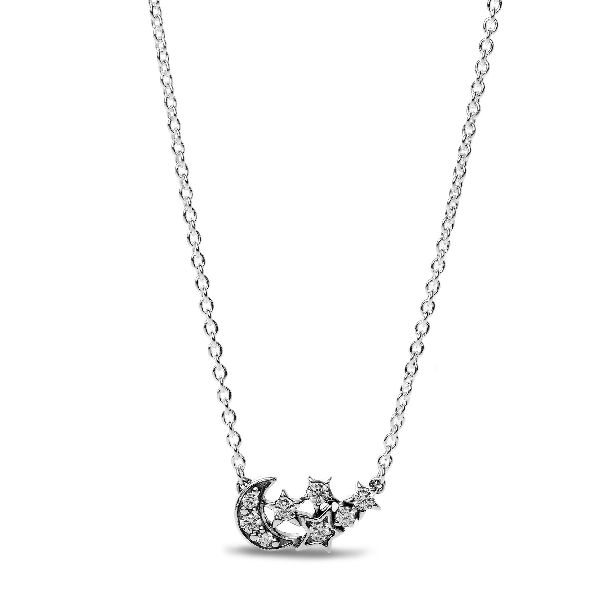Women's Jewellery PANDORA JEWELRY Mod. SPARKLING MOON & STAR COLLIER NECKLACE