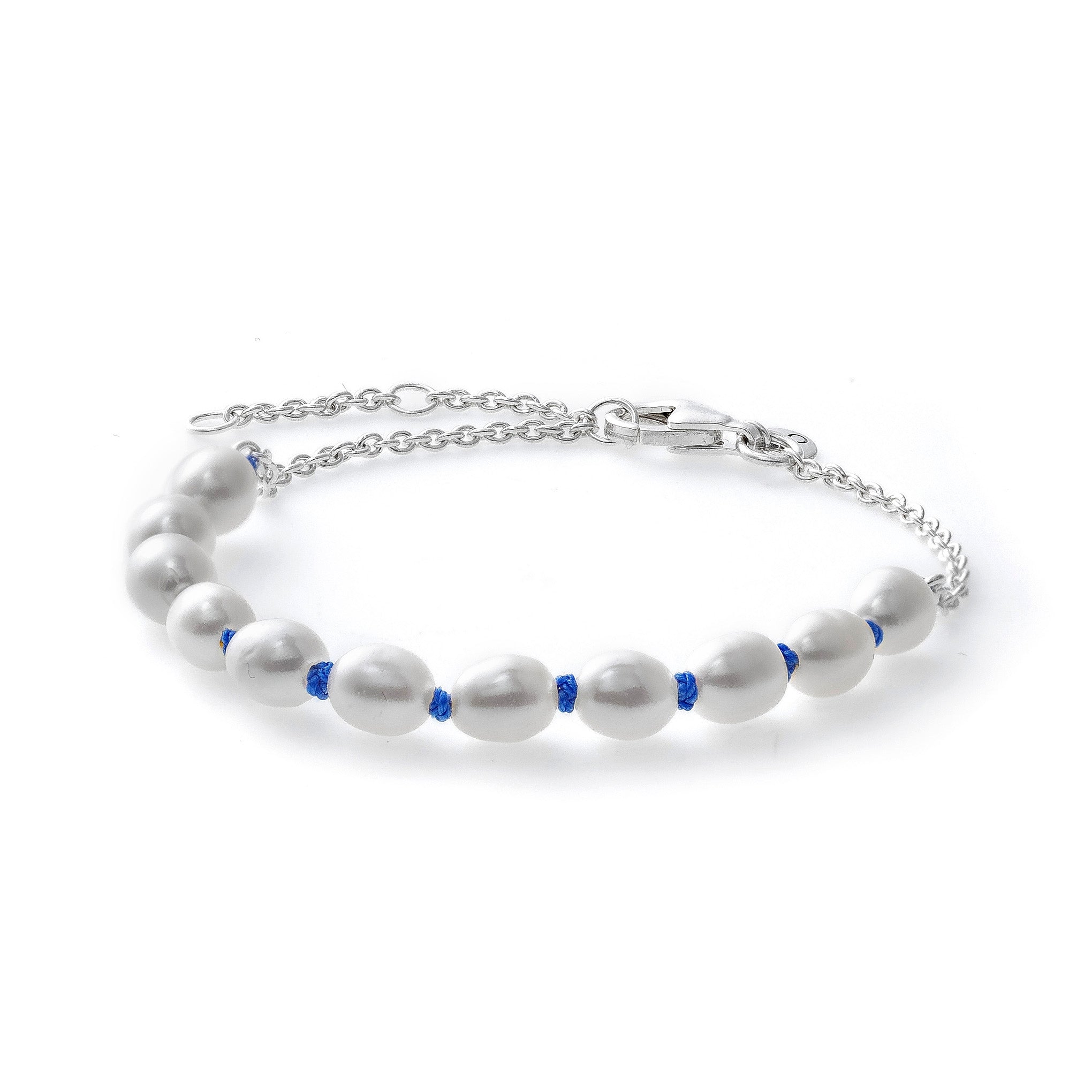Women's Jewellery PANDORA JEWELS Mod. TREATED FRESHWATER CULTURED PEARL BLUE CORD - Size 16 ***SPECIAL PRICE***