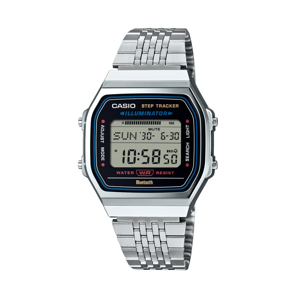 Unisex Watch CASIO VINTAGE Mod. BLUETOOTH® SMARTPHONE LINK - STEEL - built-in accelerometer senses body movements + steps counter - BLACK