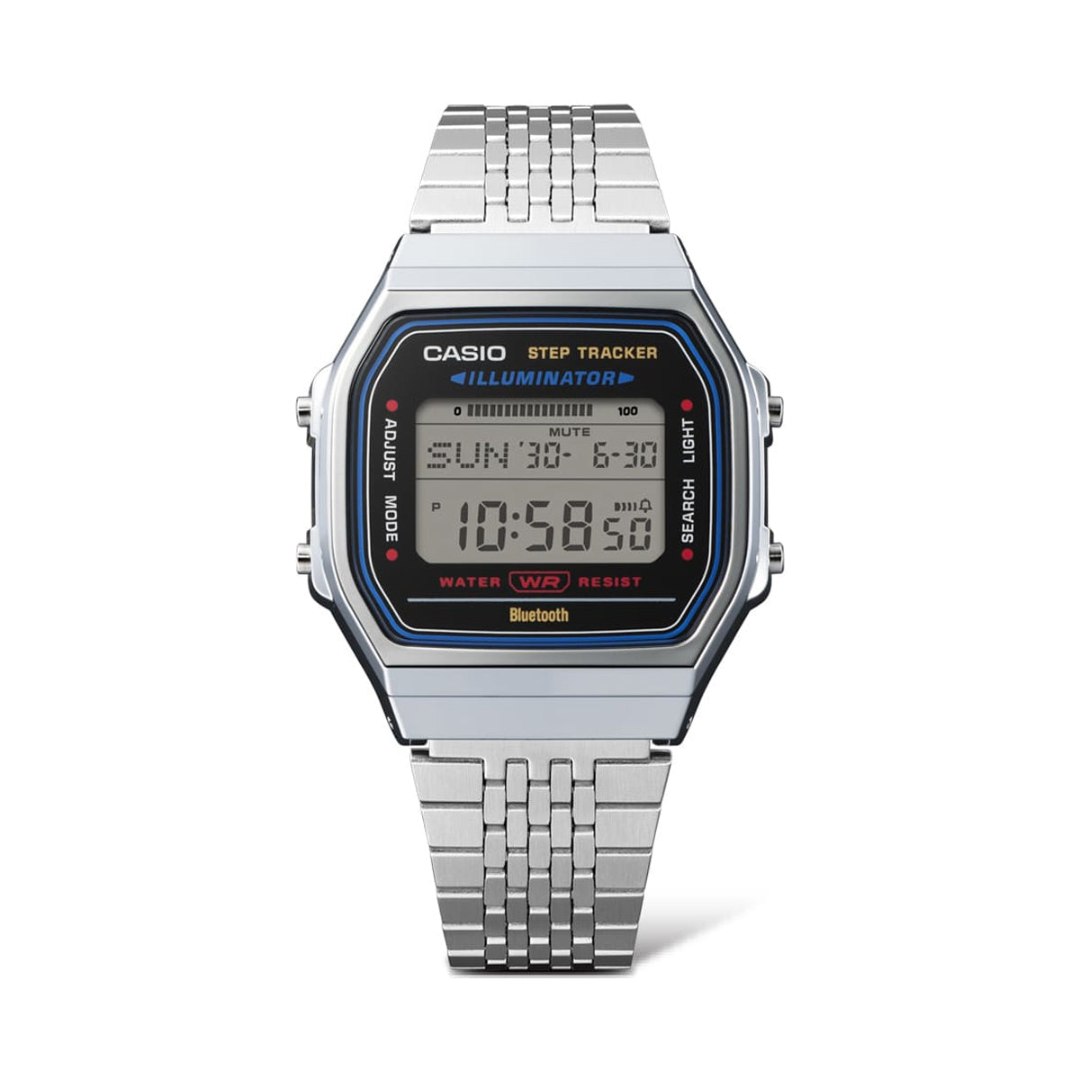 Unisex Watch CASIO VINTAGE Mod. BLUETOOTH® SMARTPHONE LINK - STEEL - built-in accelerometer senses body movements + steps counter - BLACK