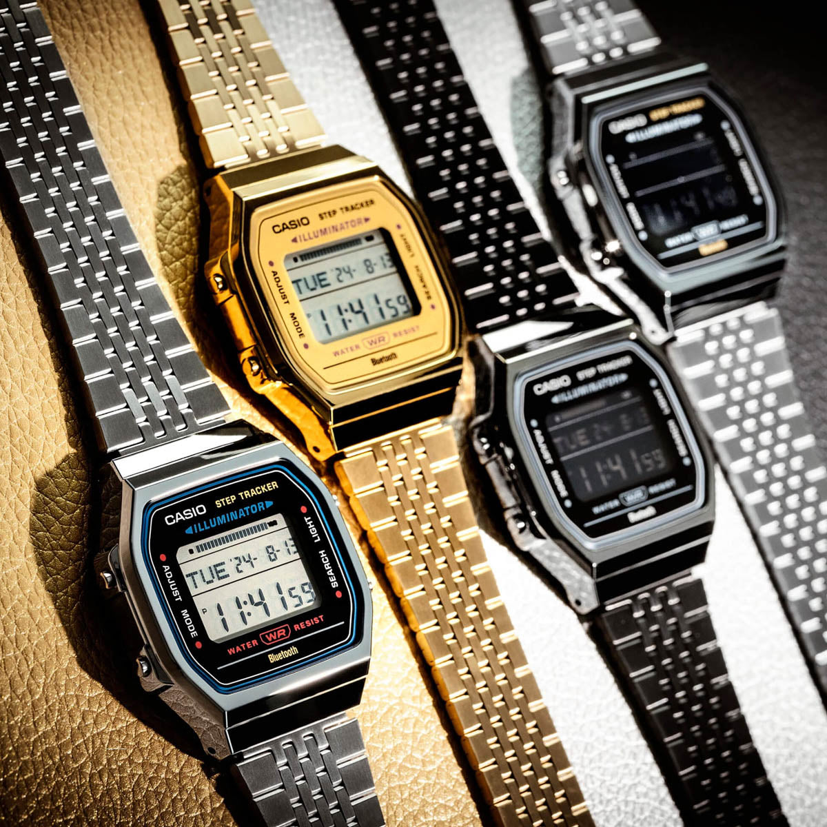 Unisex Watch CASIO VINTAGE Mod. BLUETOOTH® SMARTPHONE LINK - STEEL - built-in accelerometer senses body movements + steps counter - BLACK