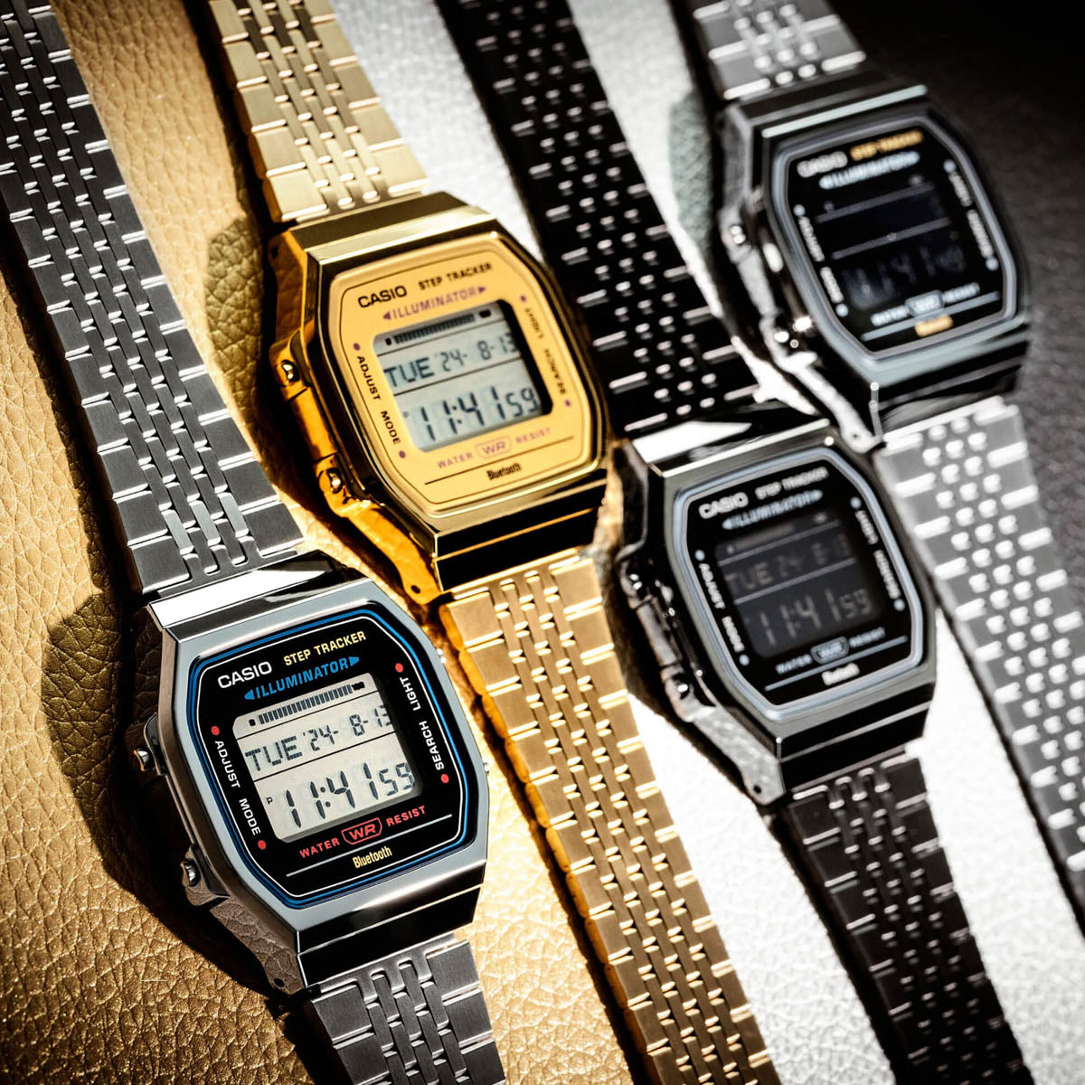 Unisex Watch CASIO VINTAGE Mod. BLUETOOTH® SMARTPHONE LINK - STEEL - built-in accelerometer senses body movements + steps counter - BLACK