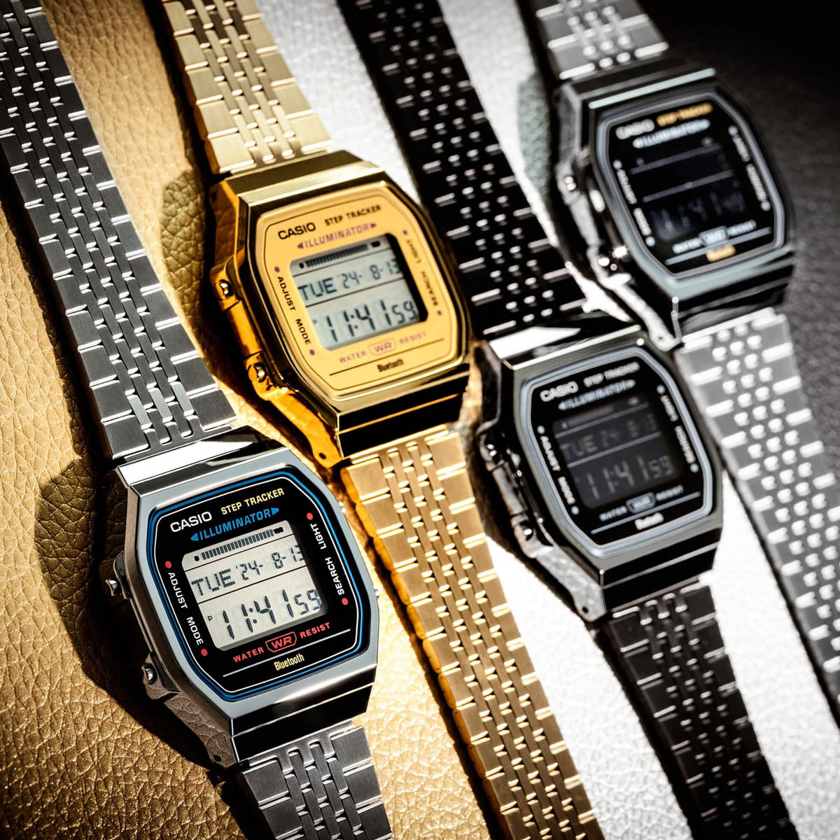 Unisex Watch CASIO VINTAGE Mod. BLUETOOTH® SMARTPHONE LINK - GOLD - built-in accelerometer senses body movements + steps counter - GOLD