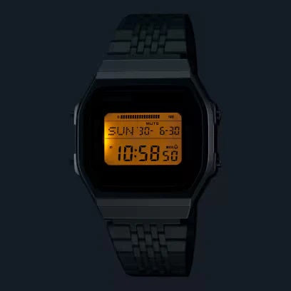 Unisex Watch CASIO VINTAGE Mod. BLUETOOTH® SMARTPHONE LINK - BLACK - built-in accelerometer senses body movements + steps counter - ALL BLACK