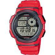 Men's Watch CASIO SPORT Mod. DIVER - WORLD TIME ILLUMINATOR 5 ALARMS, 10 YEARS BATTERY - RED