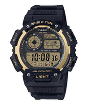 Men's Watch CASIO SPORT Mod. DIVER - WORLD TIME ILLUMINATOR 5 ALARMS - GOLD