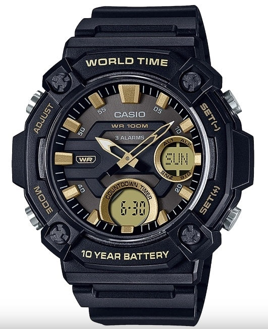 Men's Watch CASIO SPORT Mod. OVERSIZE 10 YEAR BATTERY - GOLD