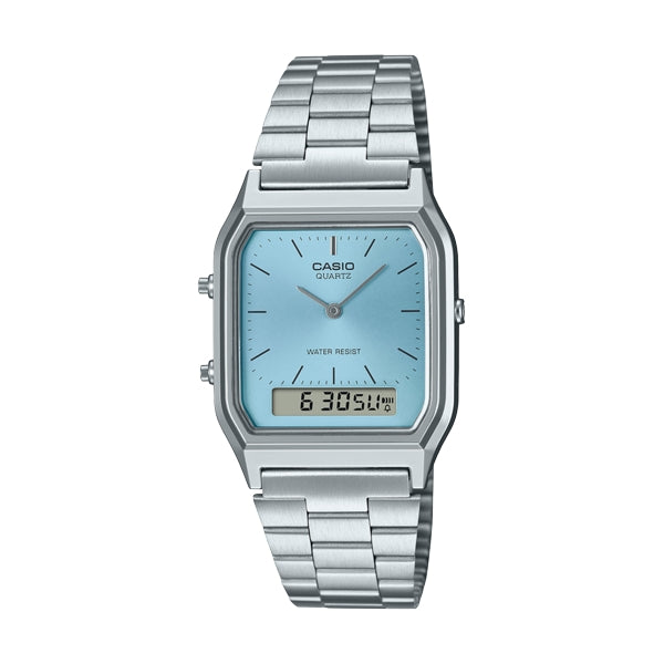 Unisex Watch CASIO VINTAGE Mod. EDGY COLLECTION SUNRAY DIAL - LIGHT BLUE