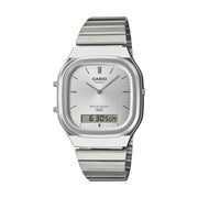 Unisex Watch CASIO VINTAGE Mod. EDGY ROUNDED SQUARE - SILVER