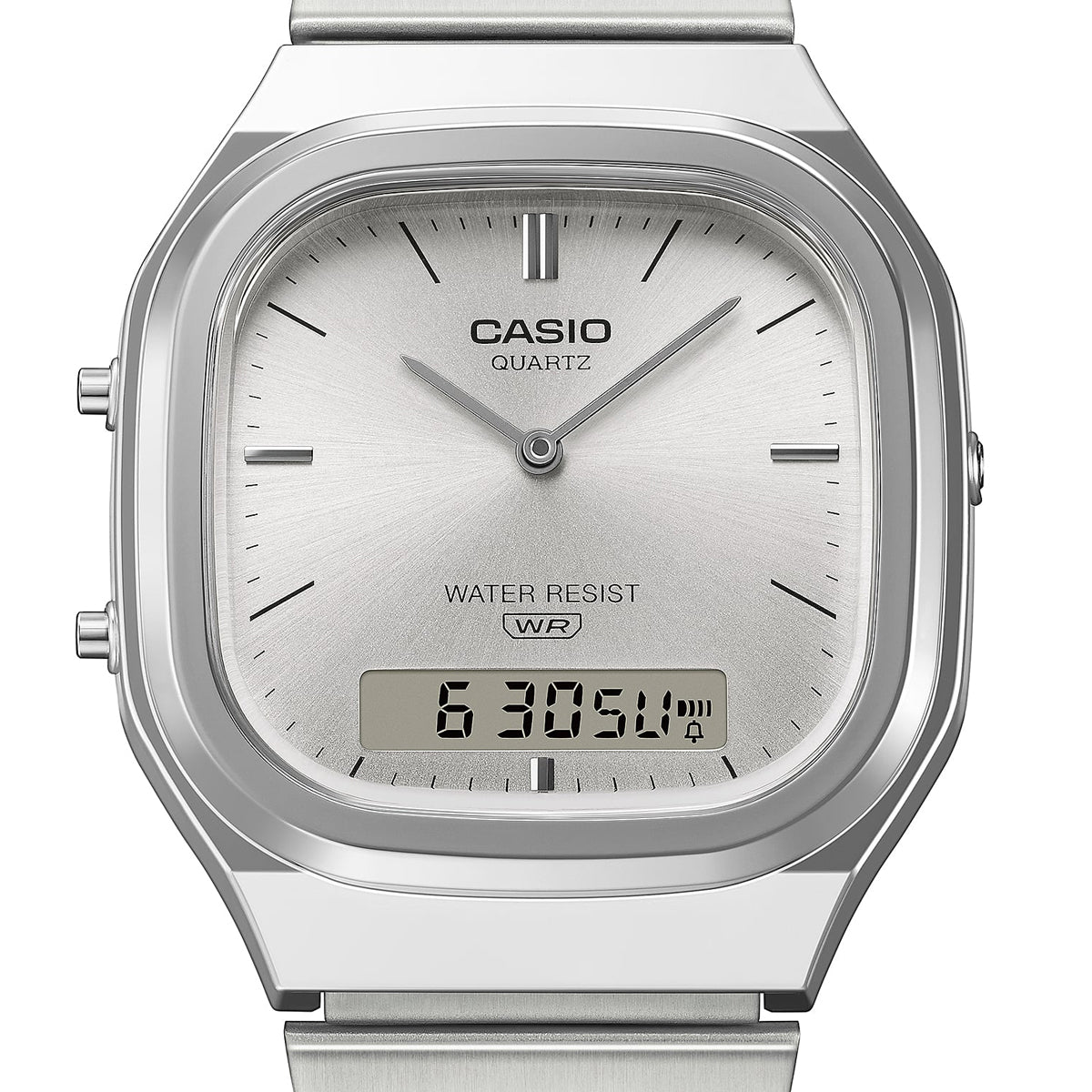 Unisex Watch CASIO VINTAGE Mod. EDGY ROUNDED SQUARE - SILVER