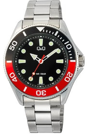 Men's Watch Q&Q Mod. GENT DIVER BLACK & RED