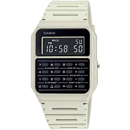 Unisex Watch CASIO VINTAGE Mod. CALCULATOR EDGY COLLECTION - CREAM & BLACK