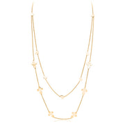 Women's Fashion Necklace AMEN Mod. CROCI CUORI DOPPIA