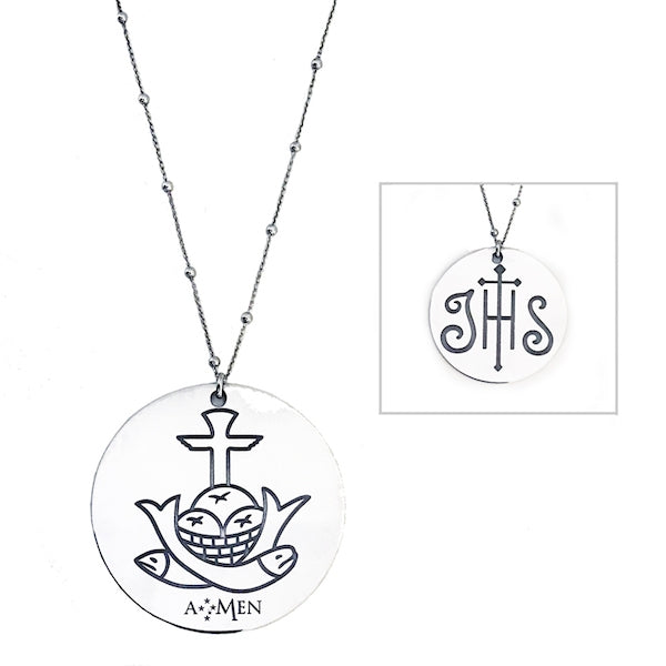 Women's Fashion Necklace AMEN Mod. IHS - PANI&PESCI GRANDE 55mm