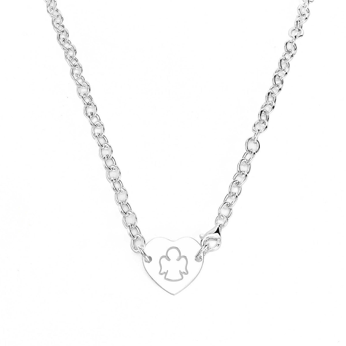 Women's Fashion Necklace AMEN Mod. CUORE E ANGELO CUSTODE