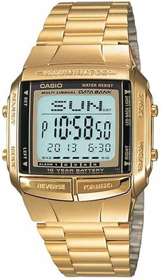 Men's Watch CASIO VINTAGE Mod. DATA BANK - ILLUMINATOR, TELEMEMO, 10 YEAR BATTERY - GOLD