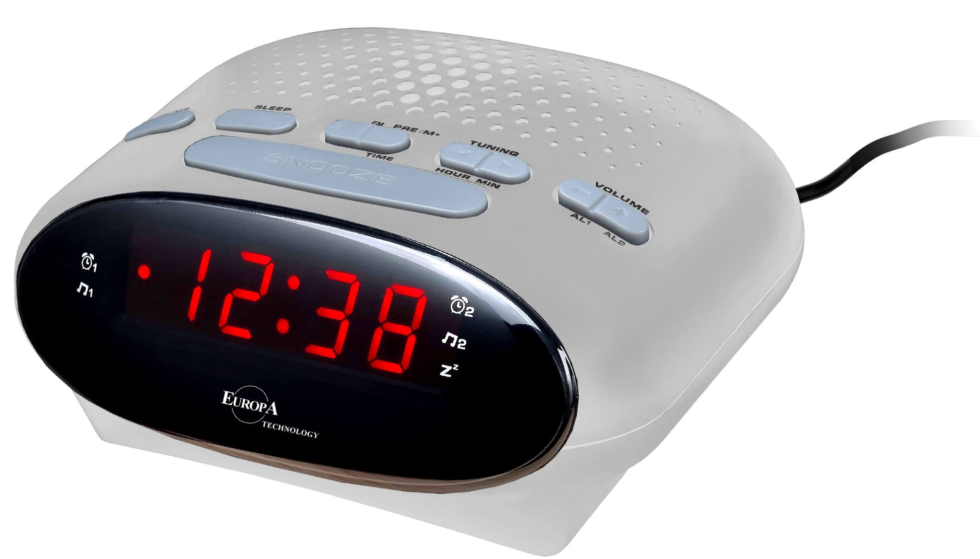Clock ELITE Radiosveglia a corrente - ARGENTO - Electric radio alarm clock - SILVER