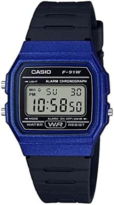 Unisex Watch CASIO VINTAGE Mod. F-91 BIO RESIN STRAP - BLUE