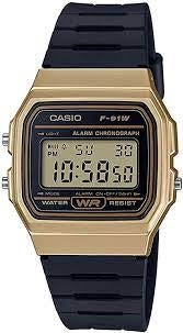 Unisex Watch CASIO VINTAGE Mod. F-91 BIO RESIN STRAP - GOLD
