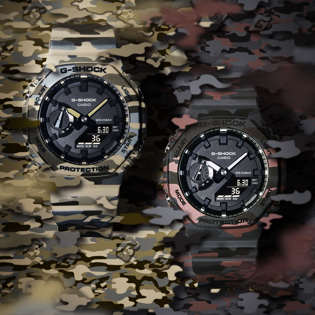 Unisex Watch CASIO G-SHOCK Mod. OAK - BROWN CAMOUFLAGE SERIE ***NEW!***