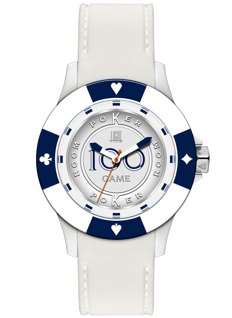 Men's Watch LIGHT TIME Mod. POKER - White / Blue
