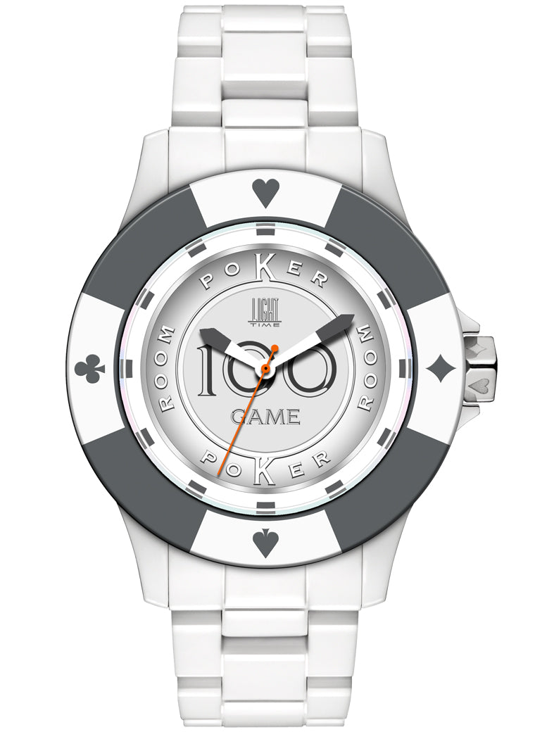 Men's Watch LIGHT TIME Mod. POKER - White / Grey