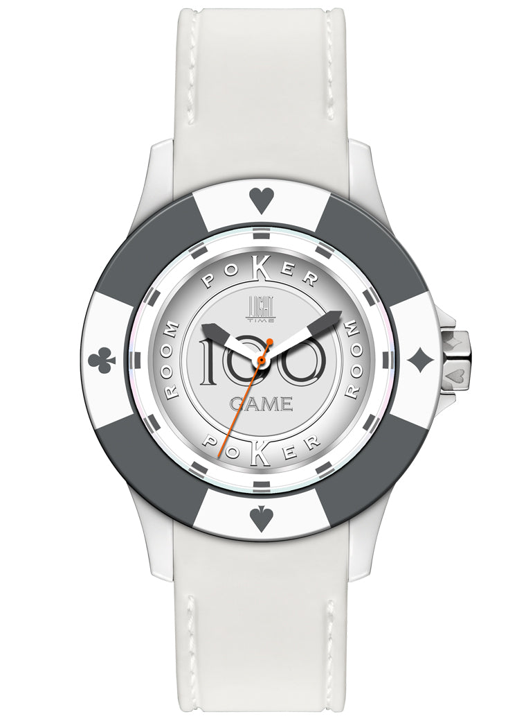 Men's Watch LIGHT TIME Mod. POKER - White / Grey