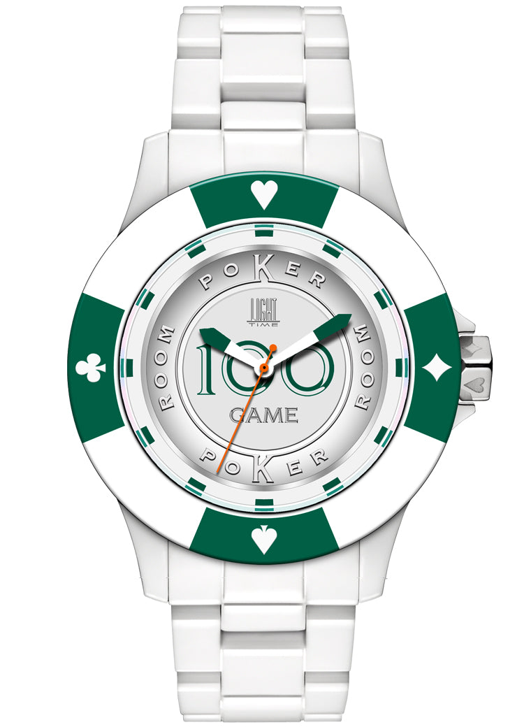 Men's Watch LIGHT TIME Mod. POKER - White / Green
