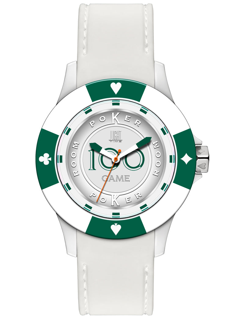 Men's Watch LIGHT TIME Mod. POKER - White / Green