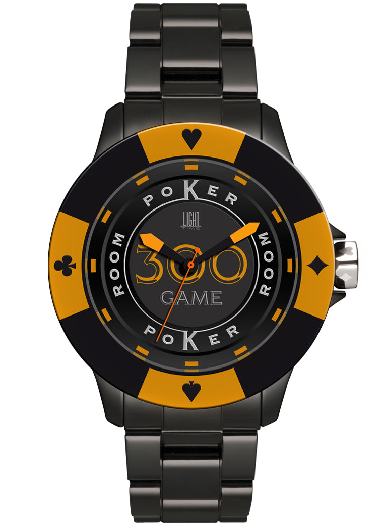 Men's Watch LIGHT TIME Mod. POKER - Black / Orange