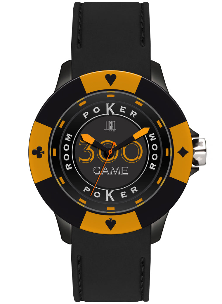 Men's Watch LIGHT TIME Mod. POKER - Black / Orange