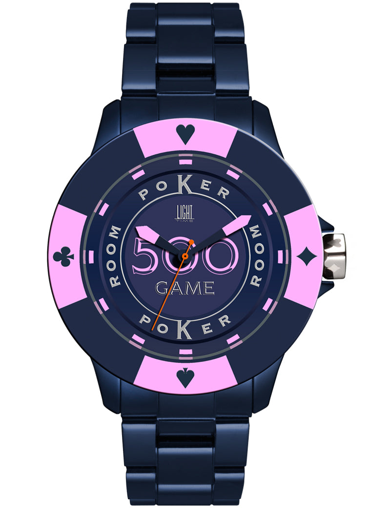 Men's Watch LIGHT TIME Mod. POKER - Blue / Pink