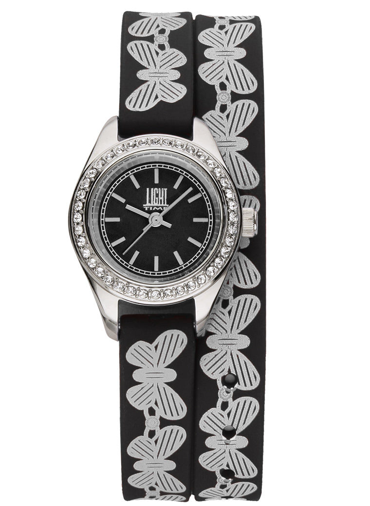 Women's Watch LIGHT TIME Mod. ROCOCO - Black Strass