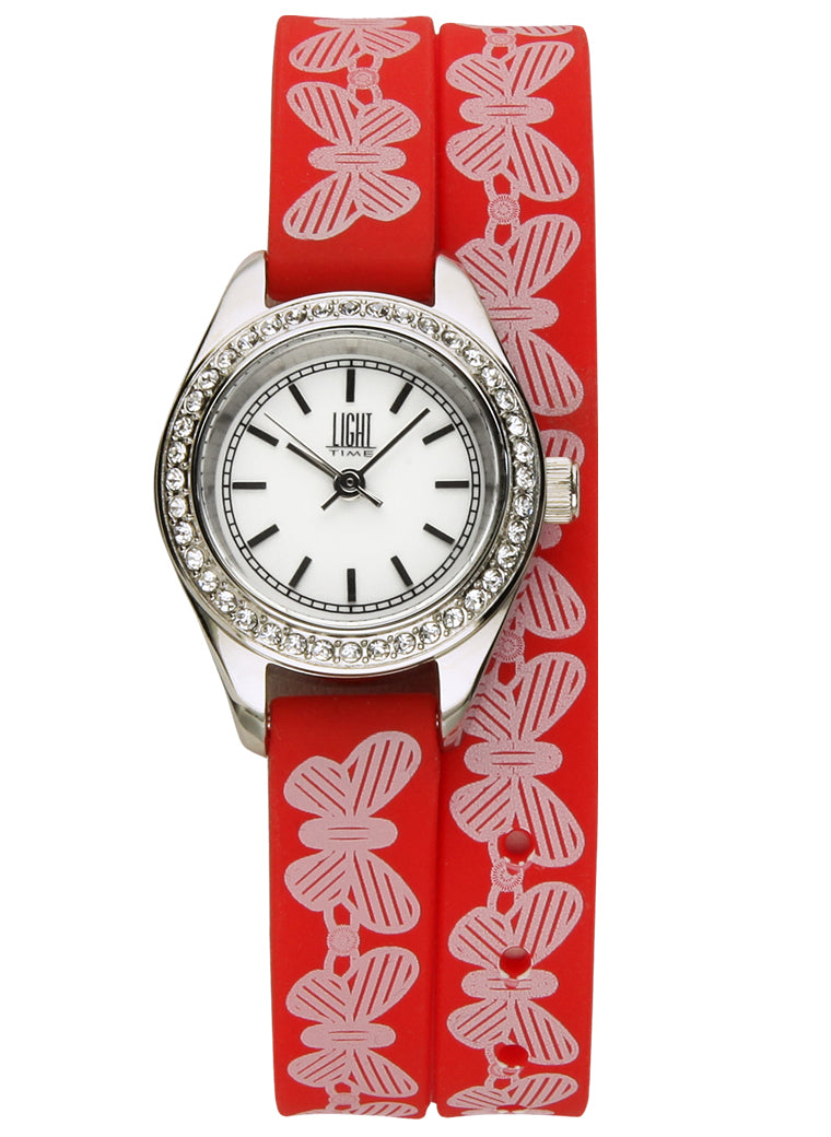 Women's Watch LIGHT TIME Mod. ROCOCO - Red Strass