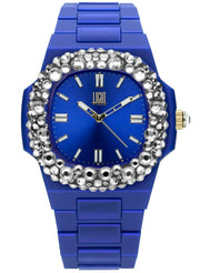 Women's Watch LIGHT TIME Mod. VELVET NAUTILUS - Blue Clear Strass