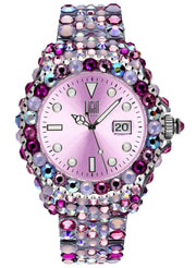 Women's Watch LIGHT TIME Mod. MEDITERRANEO - Full Strass / Pink