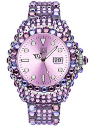 Women's Watch LIGHT TIME Mod. MEDITERRANEO - Full Strass / Pink