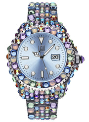 Women's Watch LIGHT TIME Mod. MEDITERRANEO - Full Strass / Light Blue