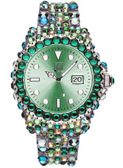 Women's Watch LIGHT TIME Mod. MEDITERRANEO - Full Strass / Green