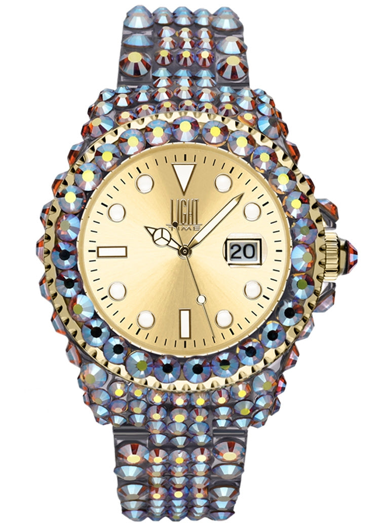 Women's Watch LIGHT TIME Mod. MEDITERRANEO - Full Strass / Gold