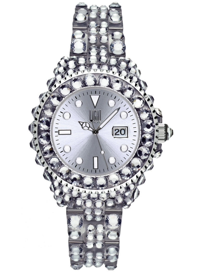 Women's Watch LIGHT TIME Mod. MEDITERRANEO - Full Strass / Silver