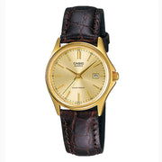 Women's Watch CASIO COLLECTION Mod. LADY DATE LEATHER - GOLD