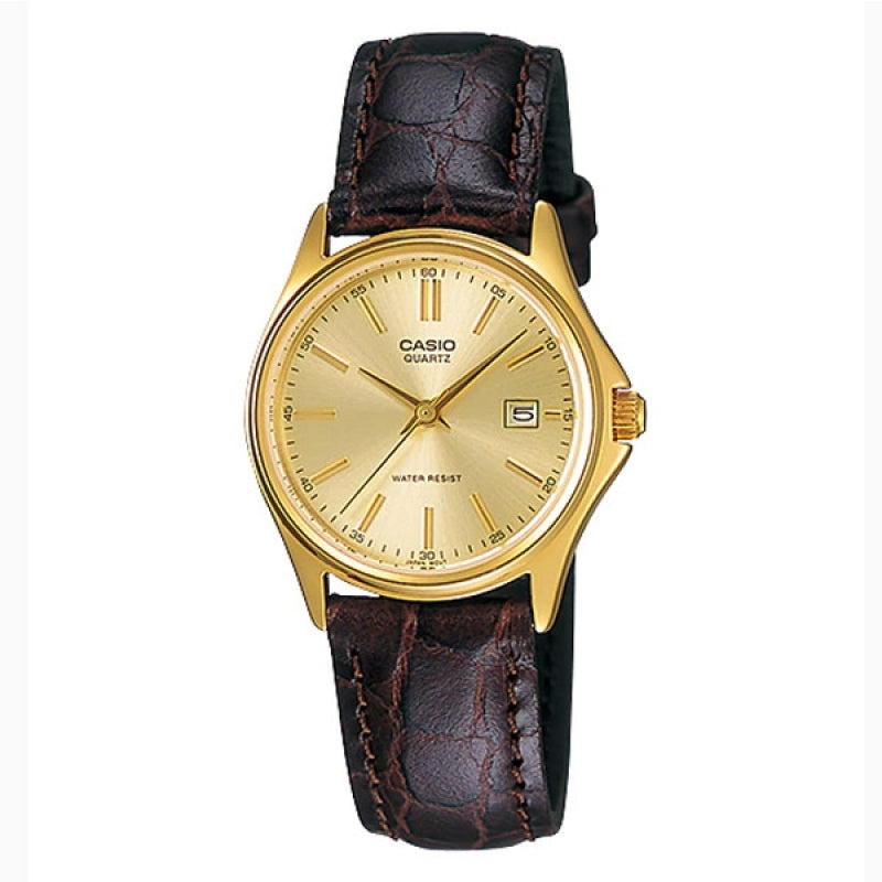 Women's Watch CASIO COLLECTION Mod. LADY DATE LEATHER - GOLD
