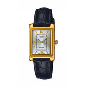 Women's Watch CASIO COLLECTION Mod. TANK, LEATHER - ARGENTEE