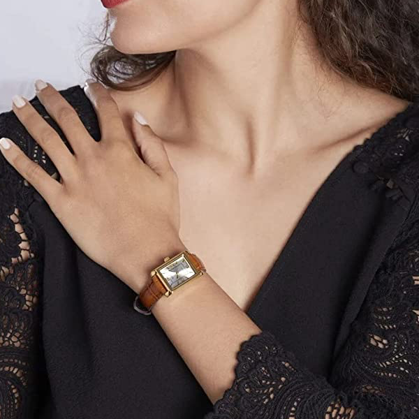 Women's Watch CASIO COLLECTION Mod. TANK, LEATHER - ARGENTEE