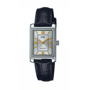 Women's Watch CASIO COLLECTION Mod. TANK, LEATHER - ARGENTEE
