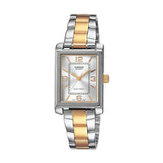 Women's Watch CASIO COLLECTION Mod. TANK STEEL&GOLD - ARGENTEE