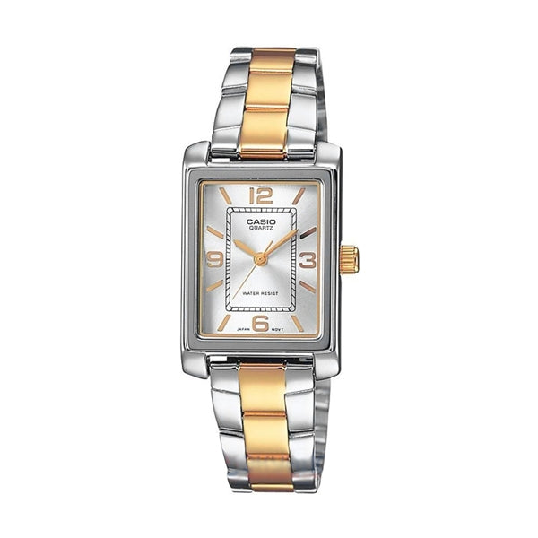 Women's Watch CASIO COLLECTION Mod. TANK STEEL&GOLD - ARGENTEE